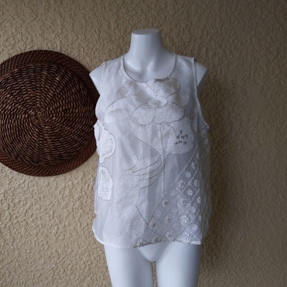 anthroplogie Pankaj & Nidhi‎ floral beaded blouse
